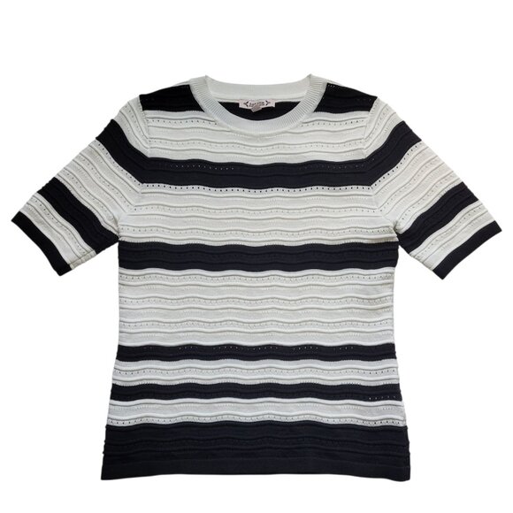 Nanette Lepore Women's Short Sleeve Striped Sweater Size Small - Picture 1 of 10